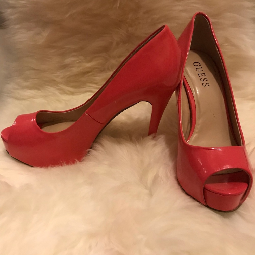 pink guess heels